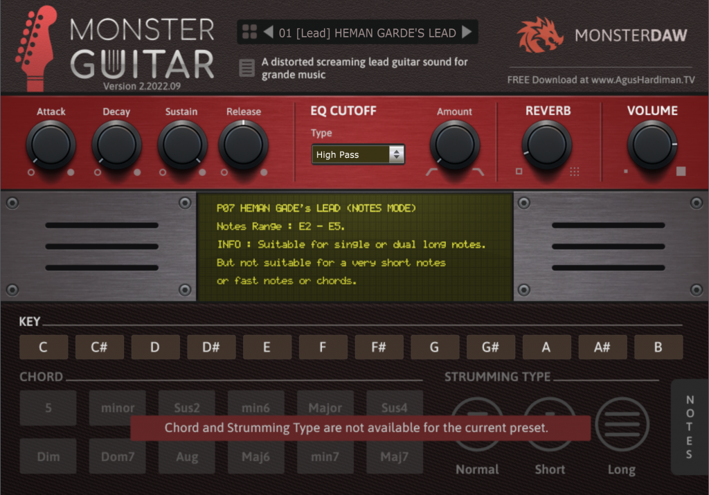 MONSTER Guitar, a FREE VST Guitar for Making a MIDIMockup for Your Song AgusHardiman.TV