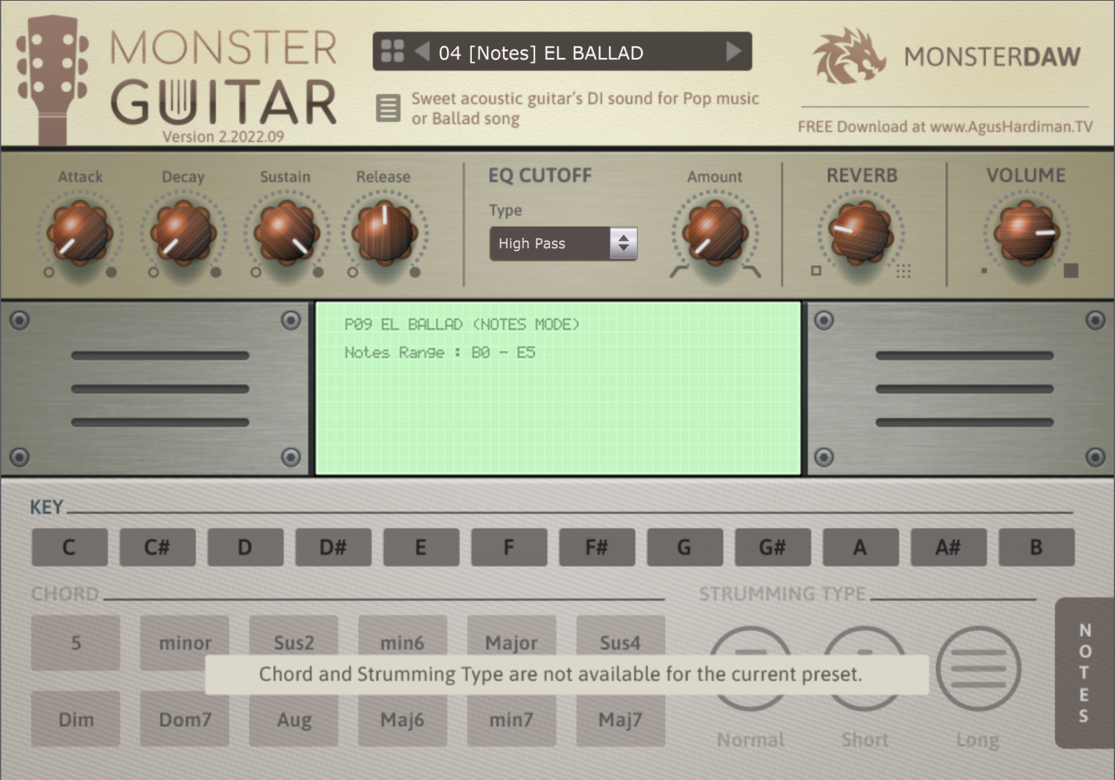 MONSTER Guitar, a FREE VST Guitar for Making a MIDIMockup for Your