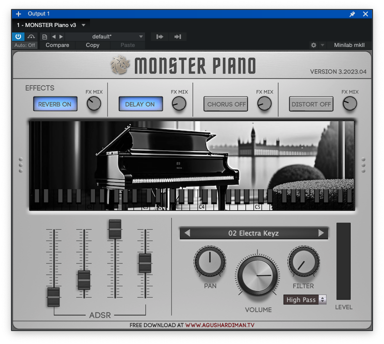 MONSTER Piano v3 (MAC VST2 64 bit) – 4.9 MB (Google Drive) 